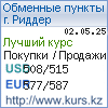 http://www.kurs.kz/ - Курсы валют в обменных пунктах г. Риддер и других городах Казахстана
